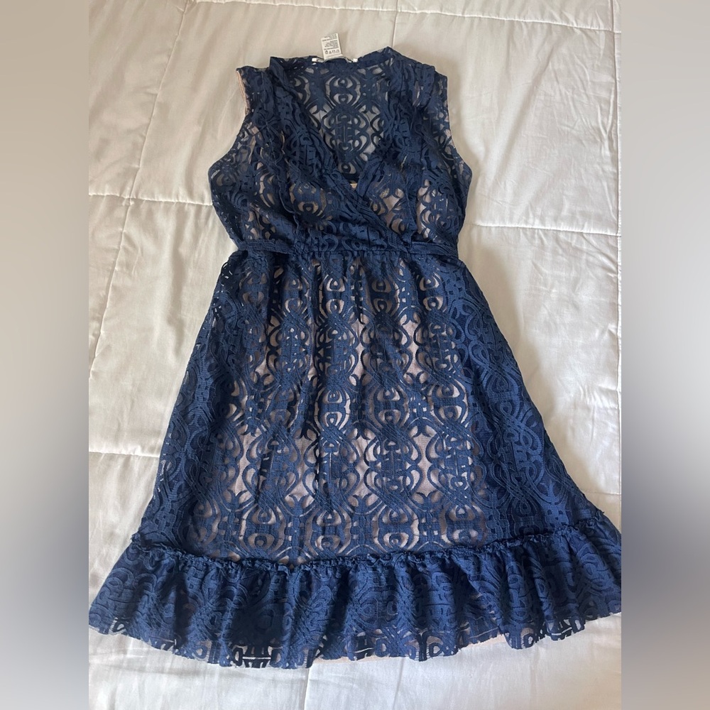 American Rag Navy Lace Backless Dress